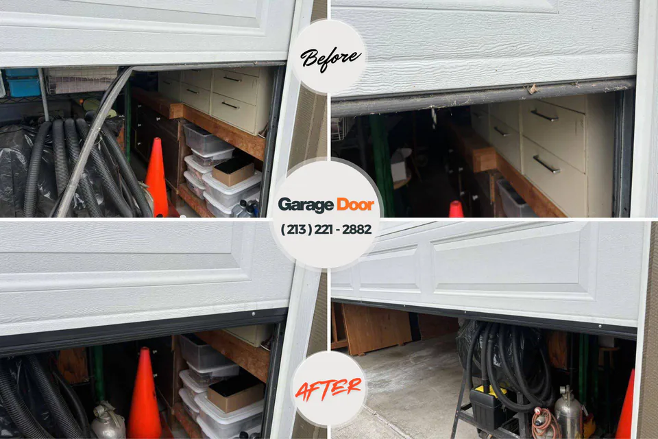 Before and after: garage door repair Palm Valley, FL